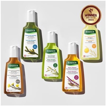 라우쉬 샴푸 200ml 5종 택1 (콜츠푸트/씨위드/스위스허벌/카모마일/에그오일)